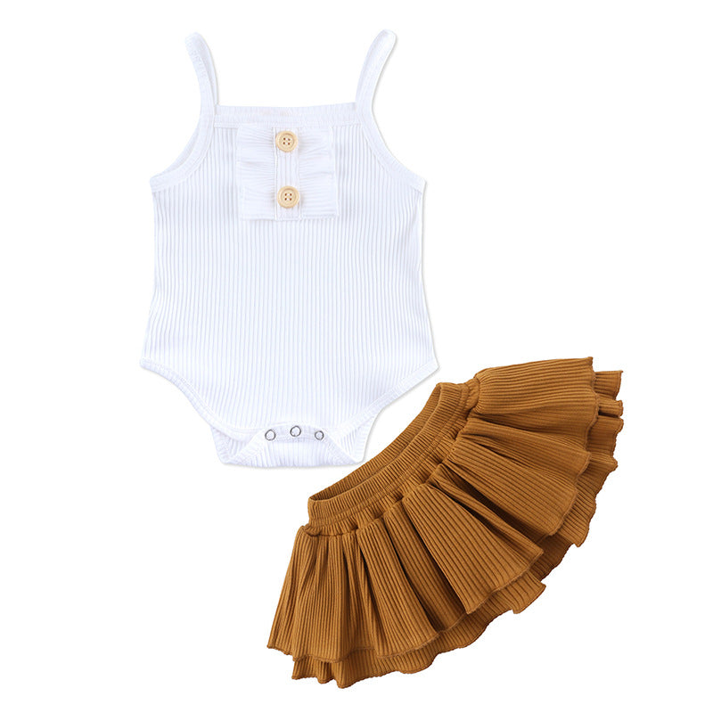 New Baby Girls Summer Romper Skirt Set